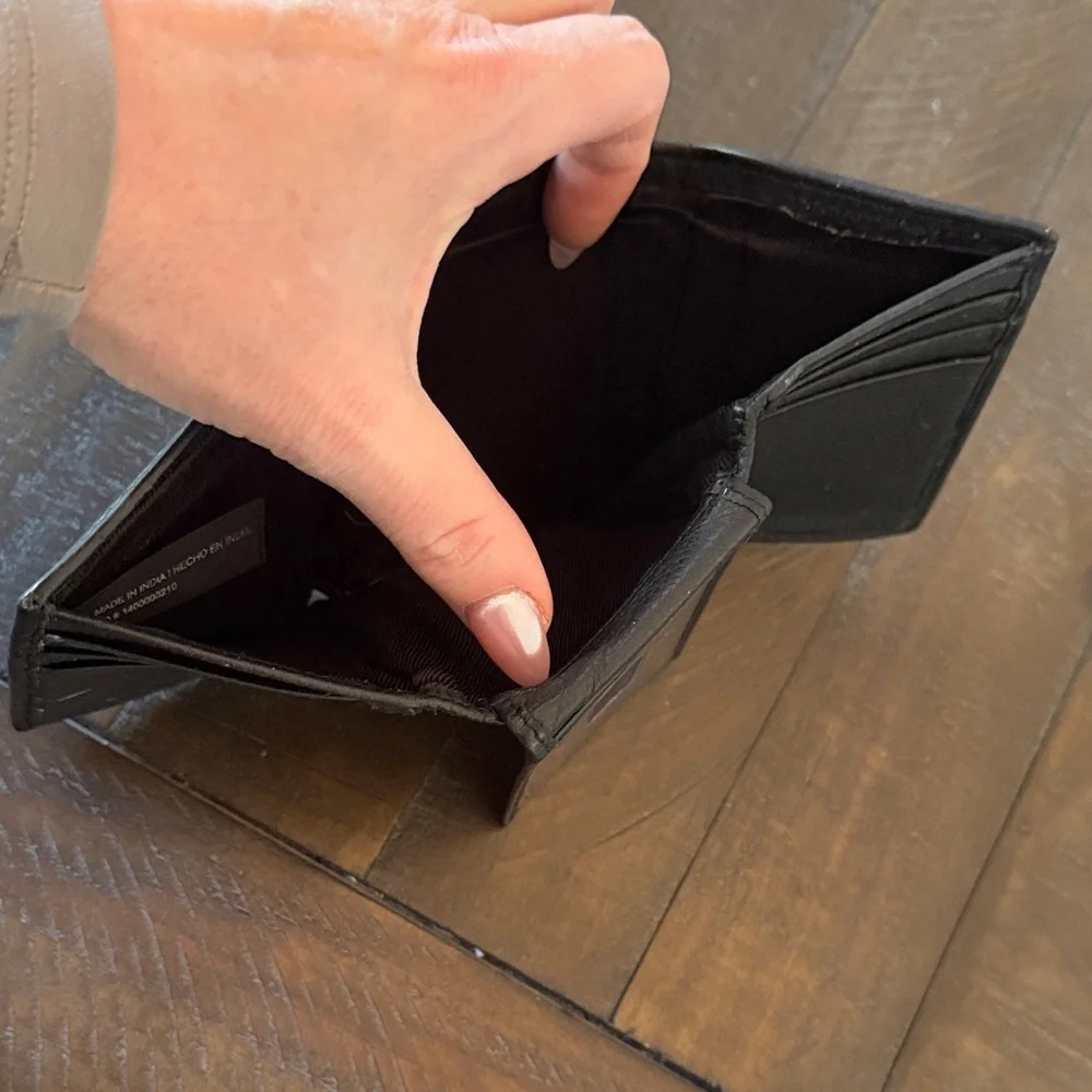 Black Leather Men's Wallet RFID